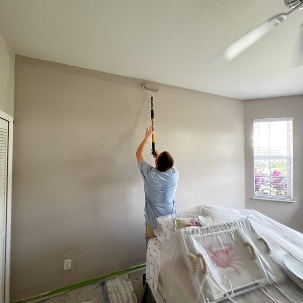 Interior of a room starting to be painted Lakewood Ranch, Florida