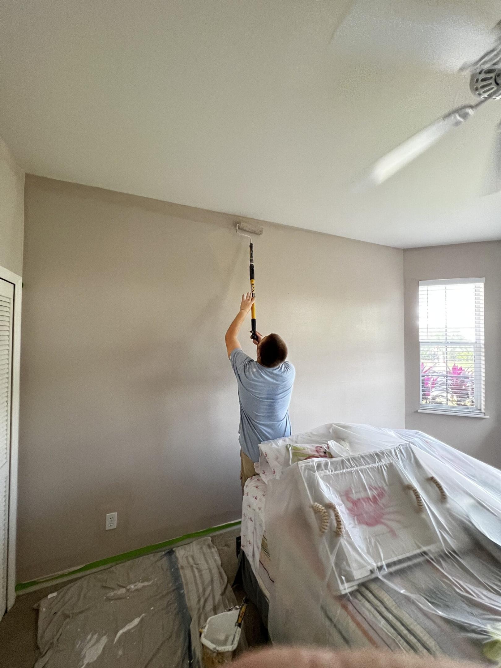 Interior of a room starting to be painted Lakewood Ranch, Florida