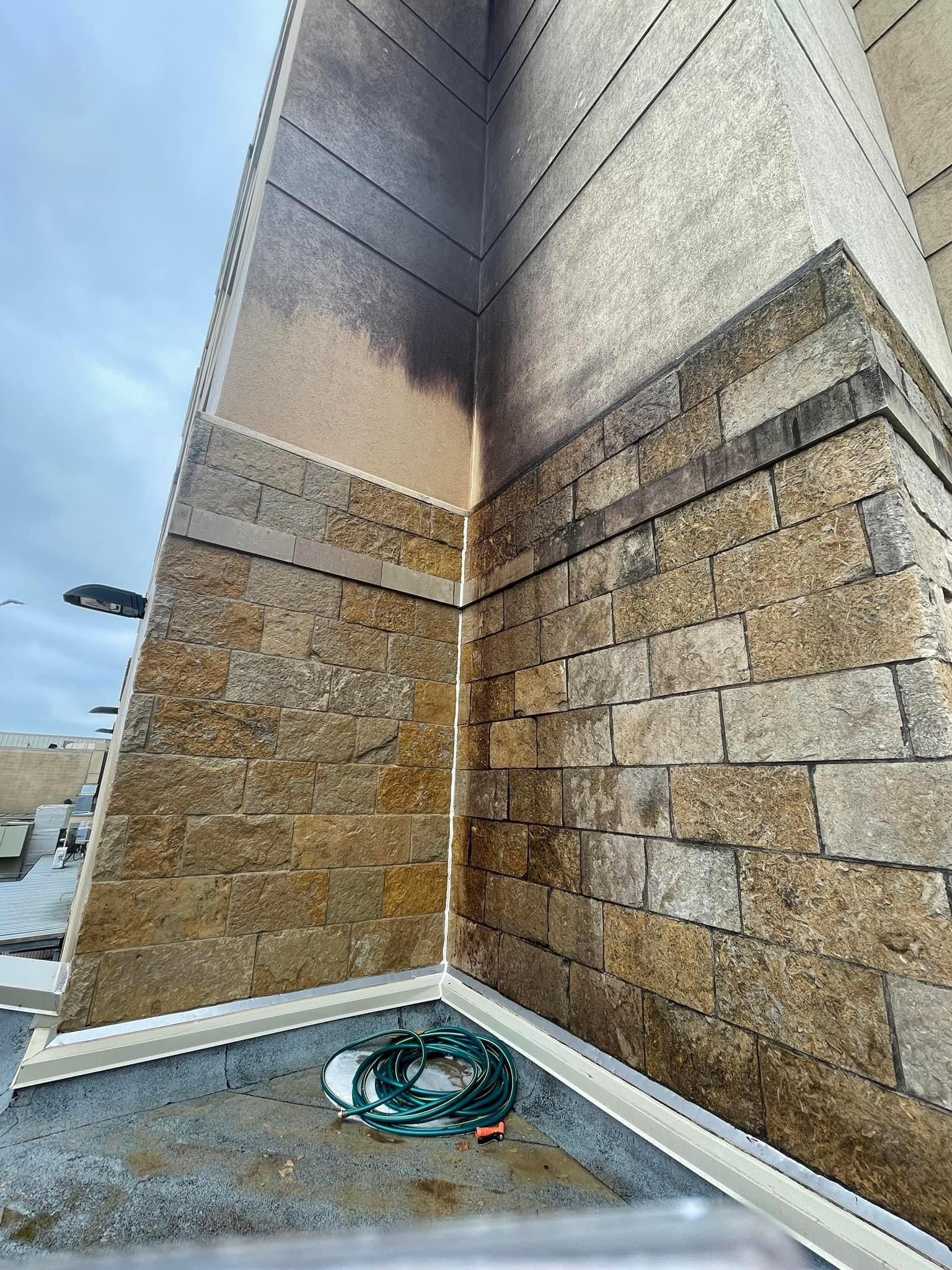 Clean patio and walkway after pressure washing service